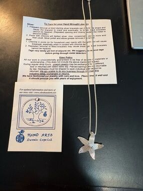 Eden Hand Arts Silver Starfish Pendant Necklace